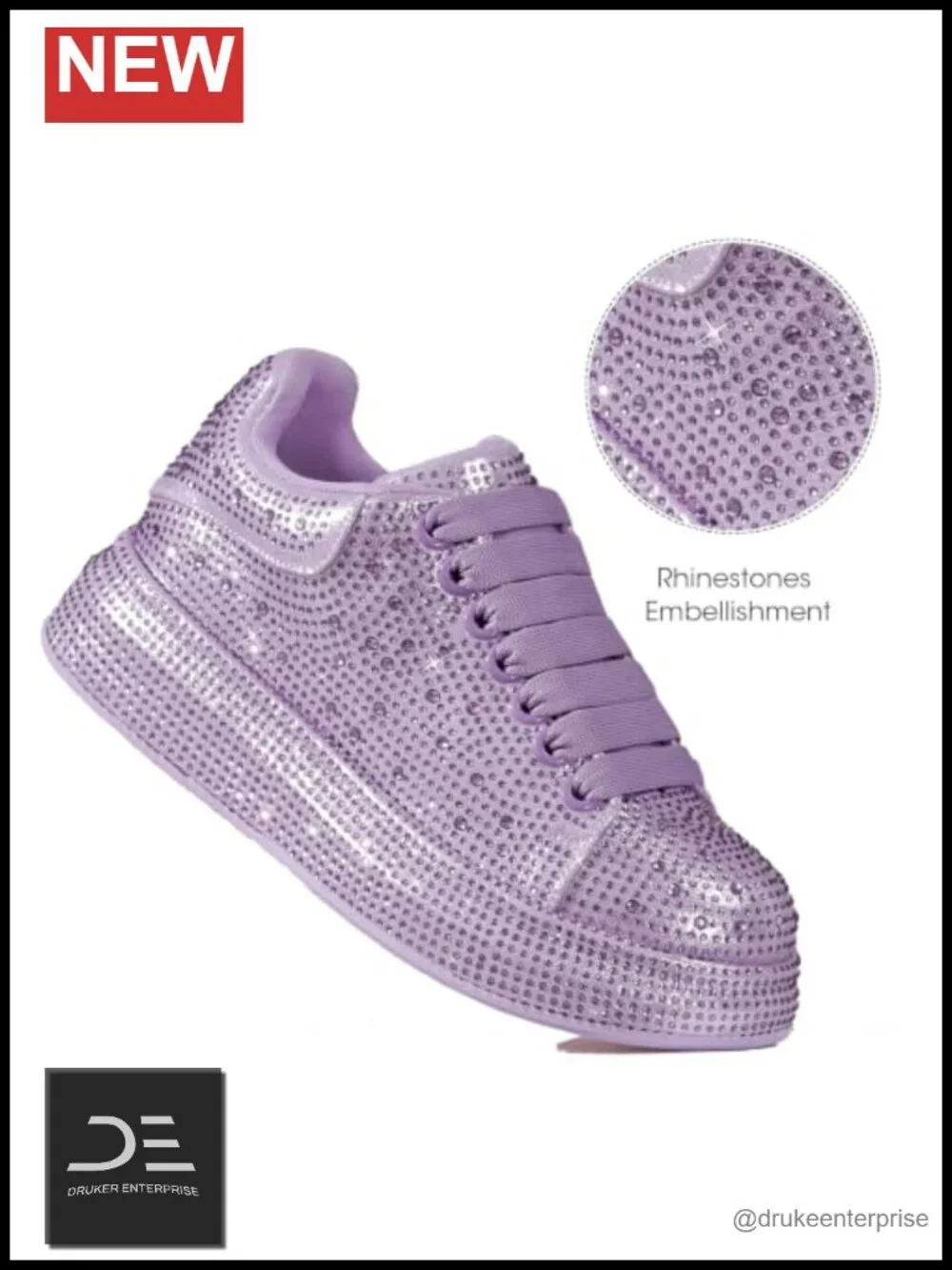 Rhinestone Platform Sneakers Sparkly Wedding Tennis Shoes Comfort Walking Party